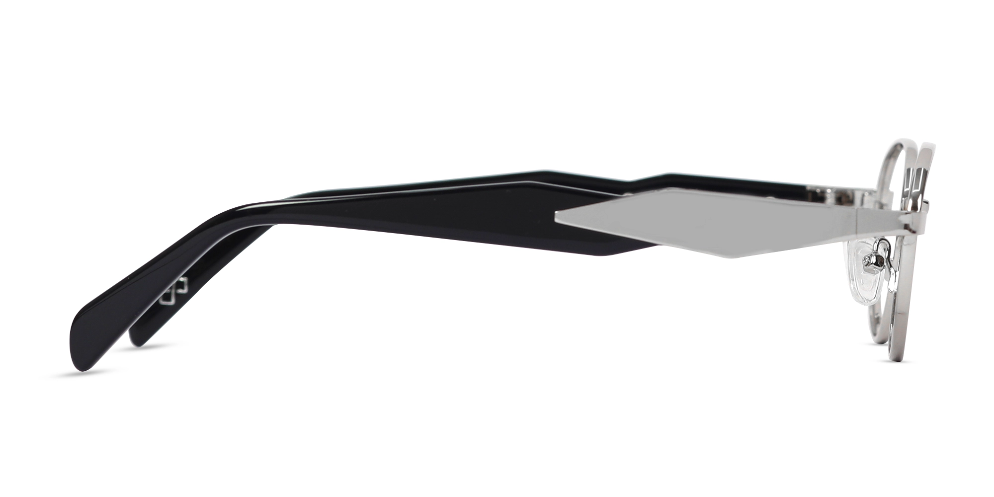 Silver Oval Metal Full Rim Glasses-4