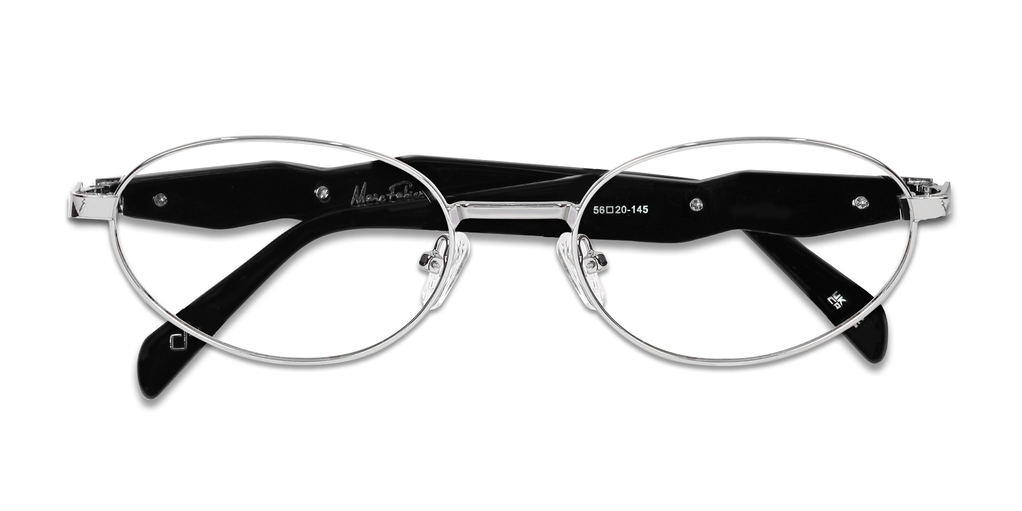 Silver Oval Metal Full Rim Glasses-6