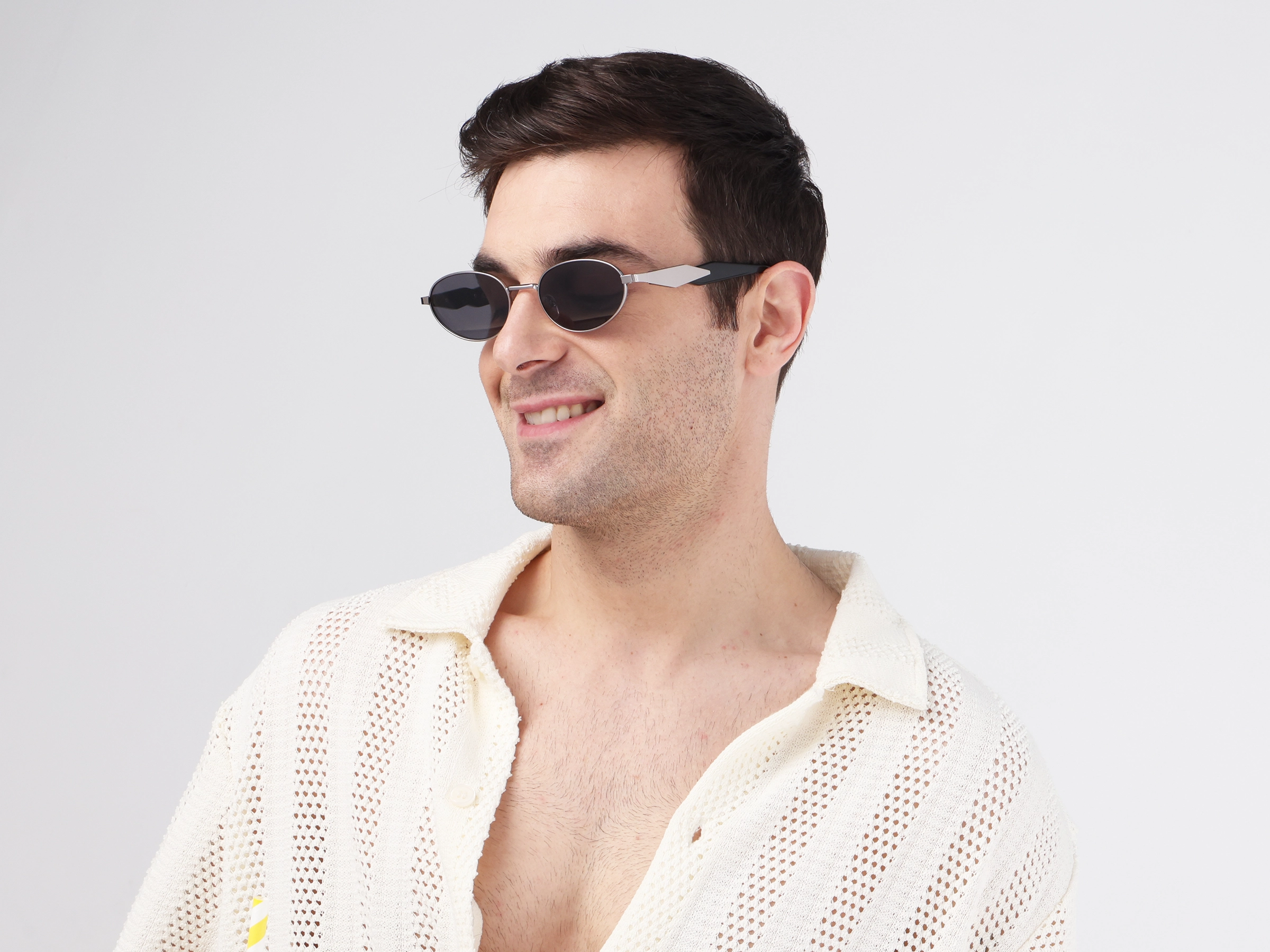 Oval keyhole Sunglasses With Purple Tint