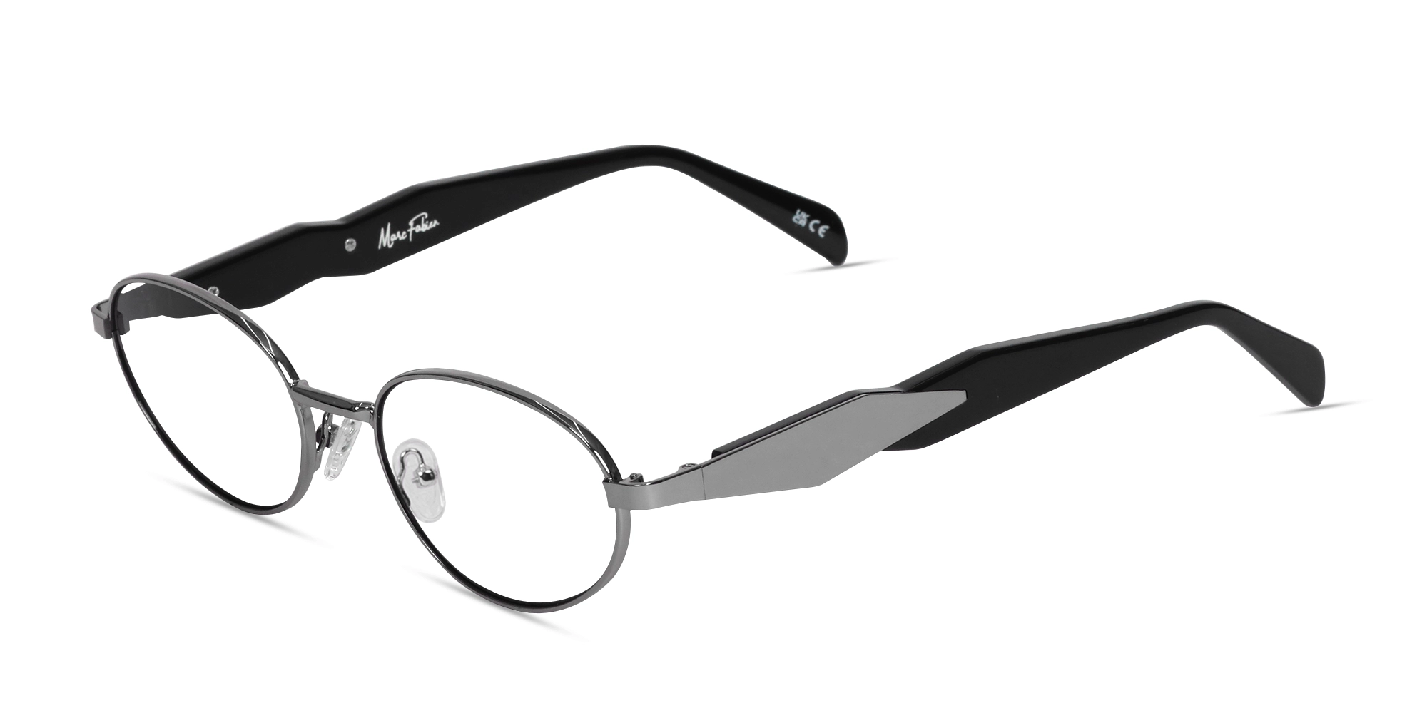 Polished Gunmetal Oval Glasses-3