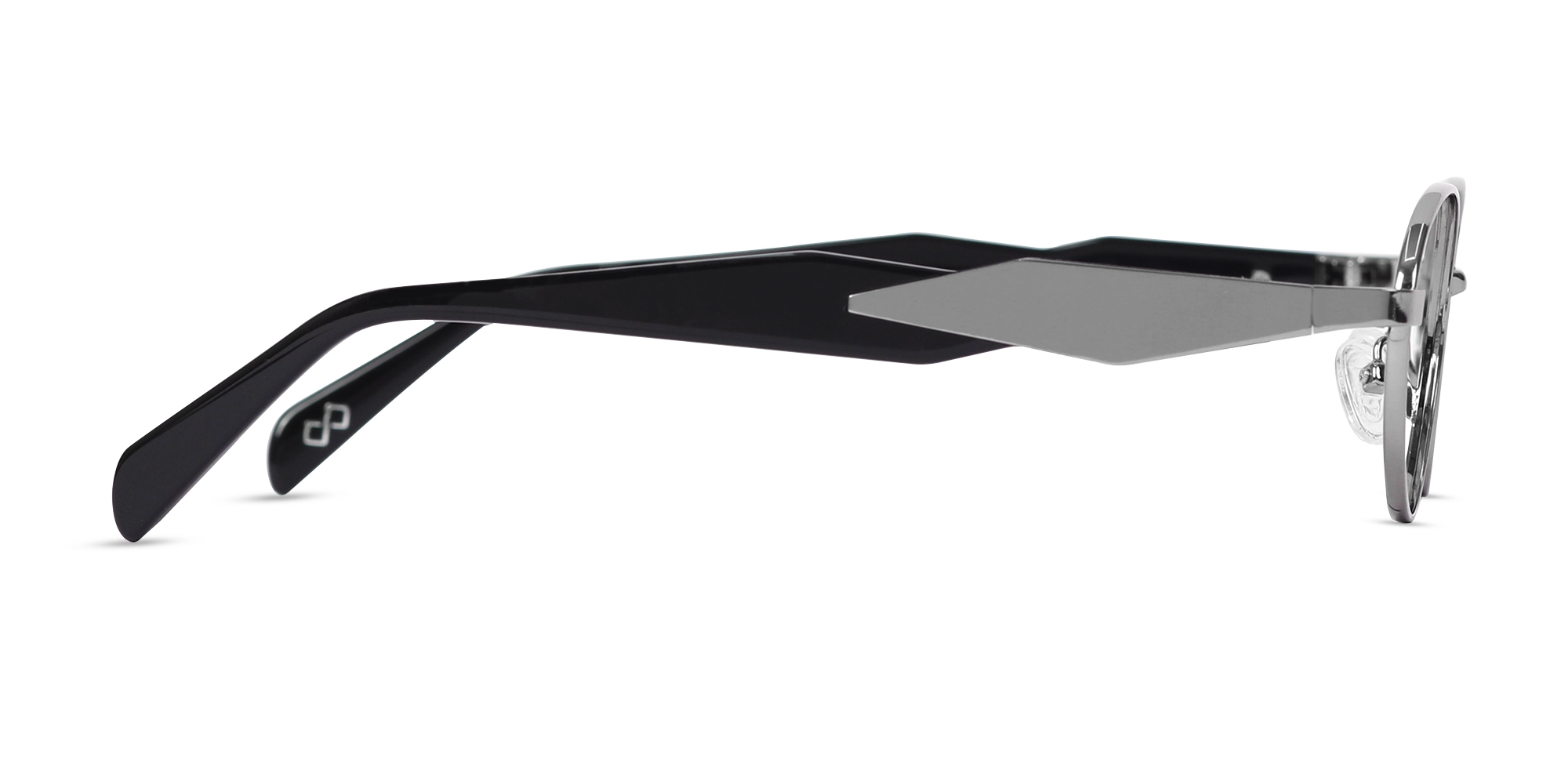 Polished Gunmetal Oval Glasses-4
