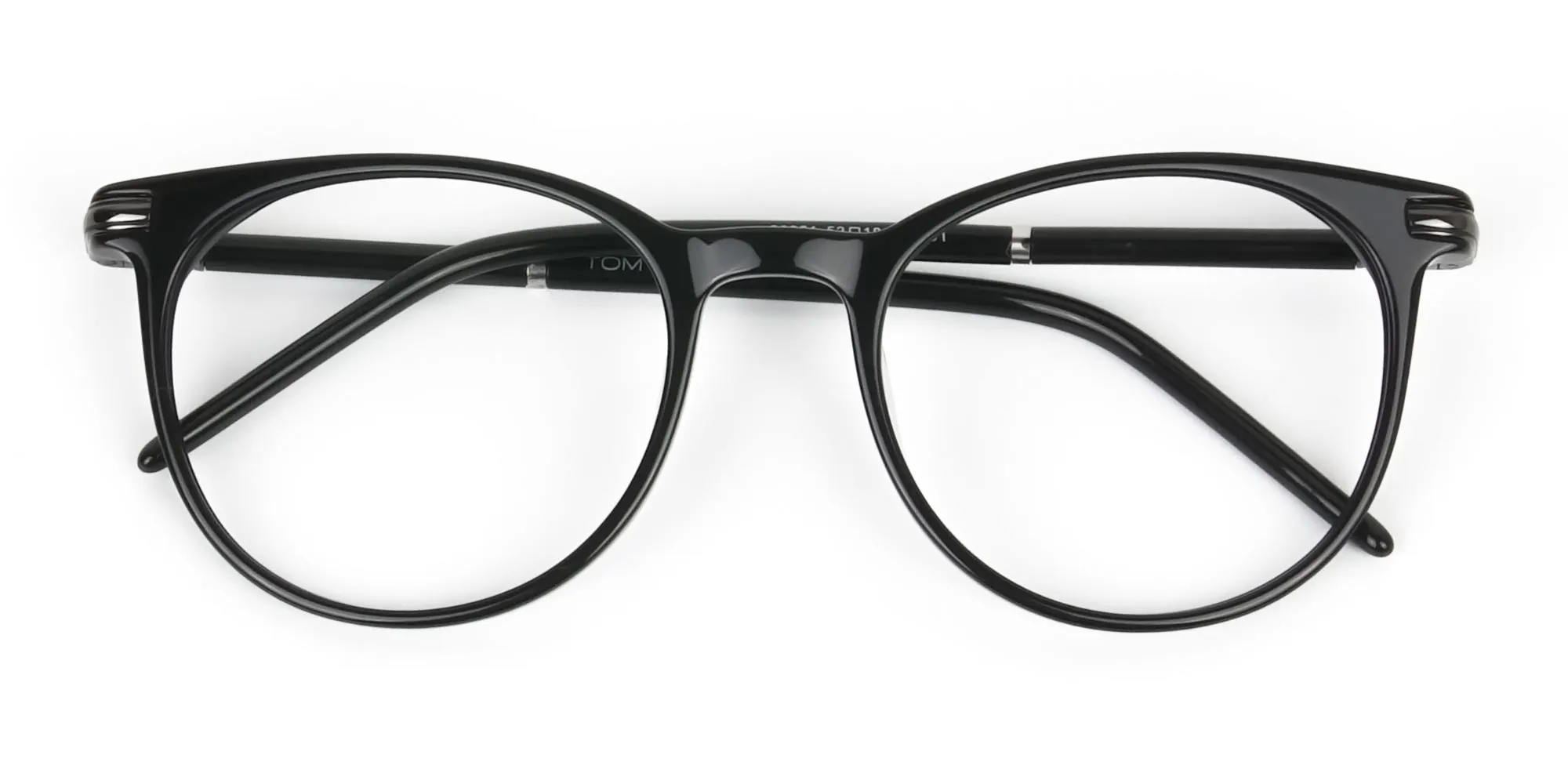 Black Round Spectacles in Acetate - 2