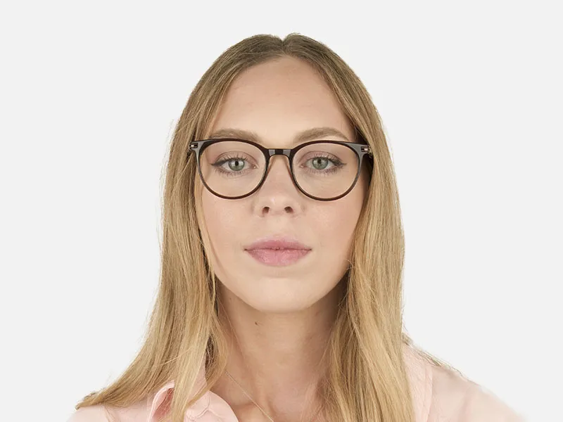 Dark Brown Round spectacles in Acetate - 2