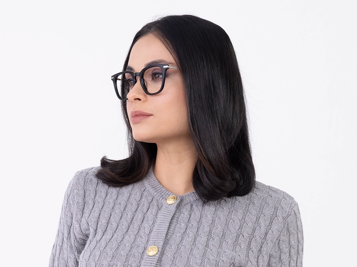 Square Black Frame Glasses 53