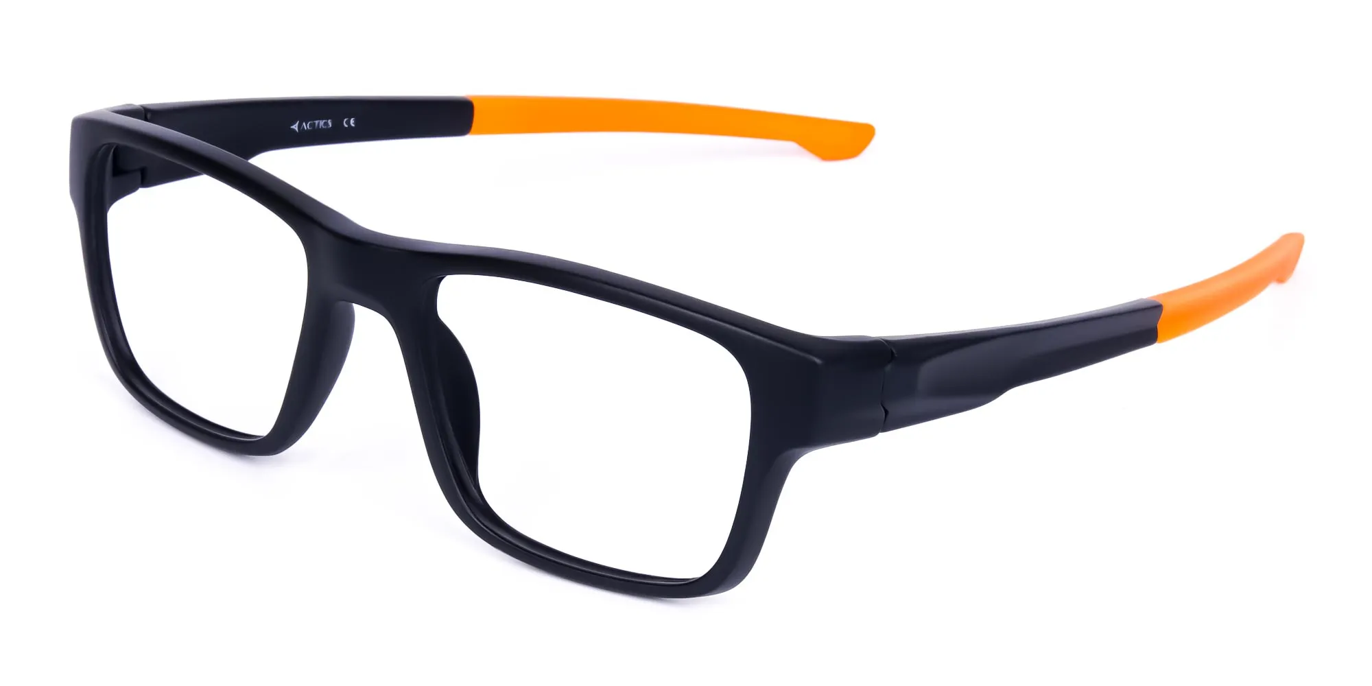 Orange and Black Rectangular Rim Cycling Glasses-2