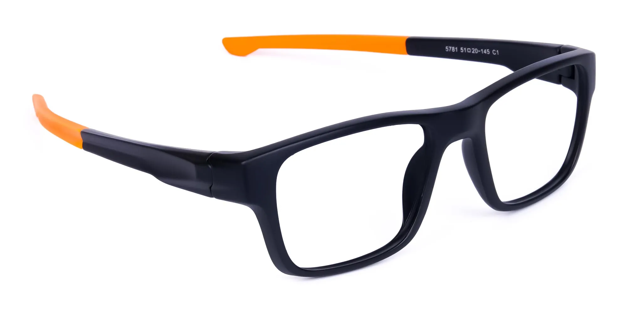 Orange and Black Rectangular Rim Cycling Glasses-2