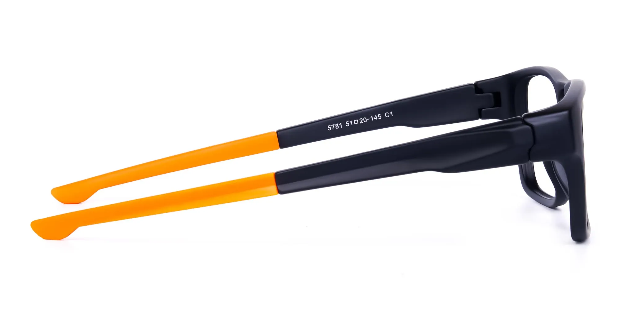 Orange and Black Rectangular Rim Cycling Glasses-2