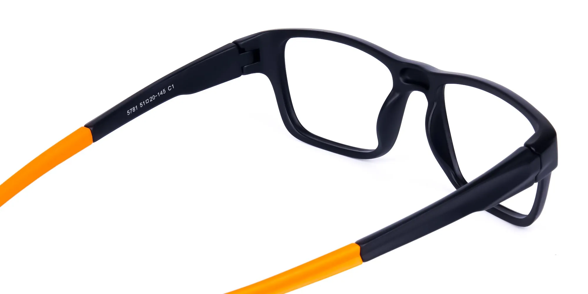 Orange and Black Rectangular Rim Cycling Glasses-2