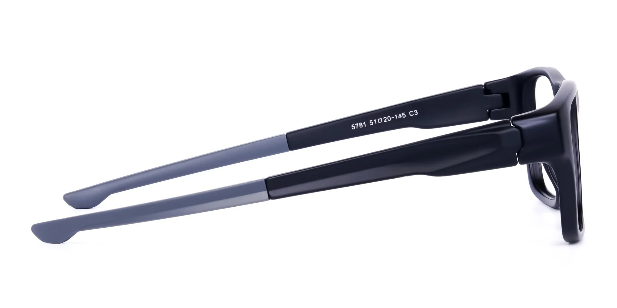 Rectangular Matte Black and Grey sports goggles-2