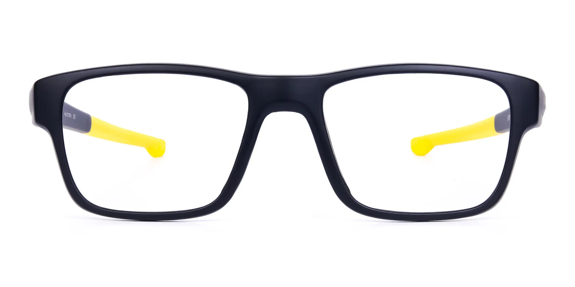 Bright Yellow and Black Rectangular Glasses-2