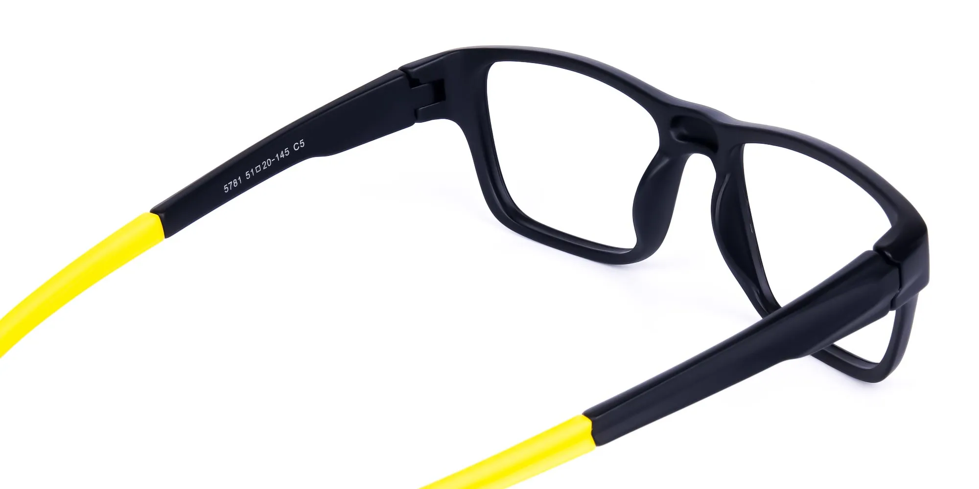 Bright Yellow and Black Rectangular Glasses-2
