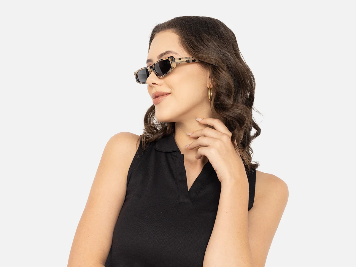 Small Rectangle Cat Eye Sunglasses-52