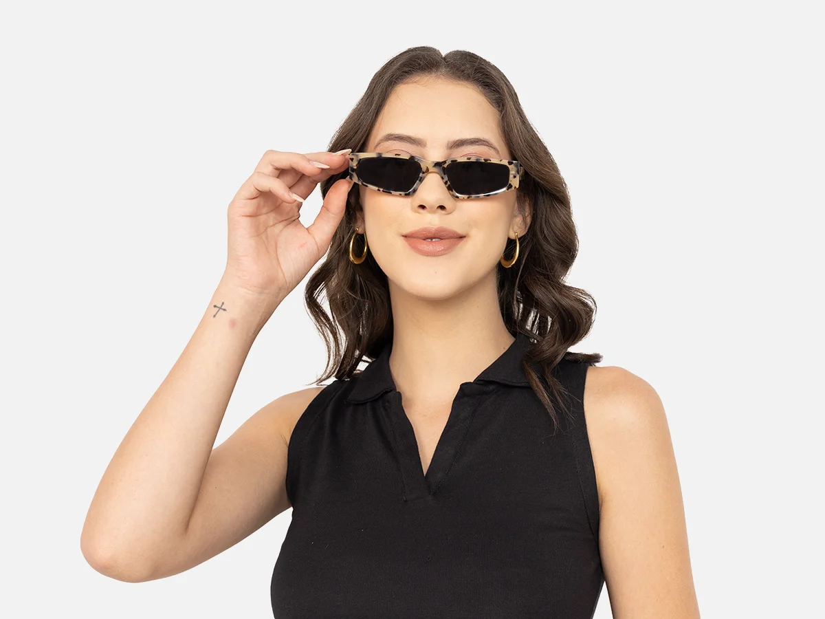 Small Rectangle Cat Eye Sunglasses-54