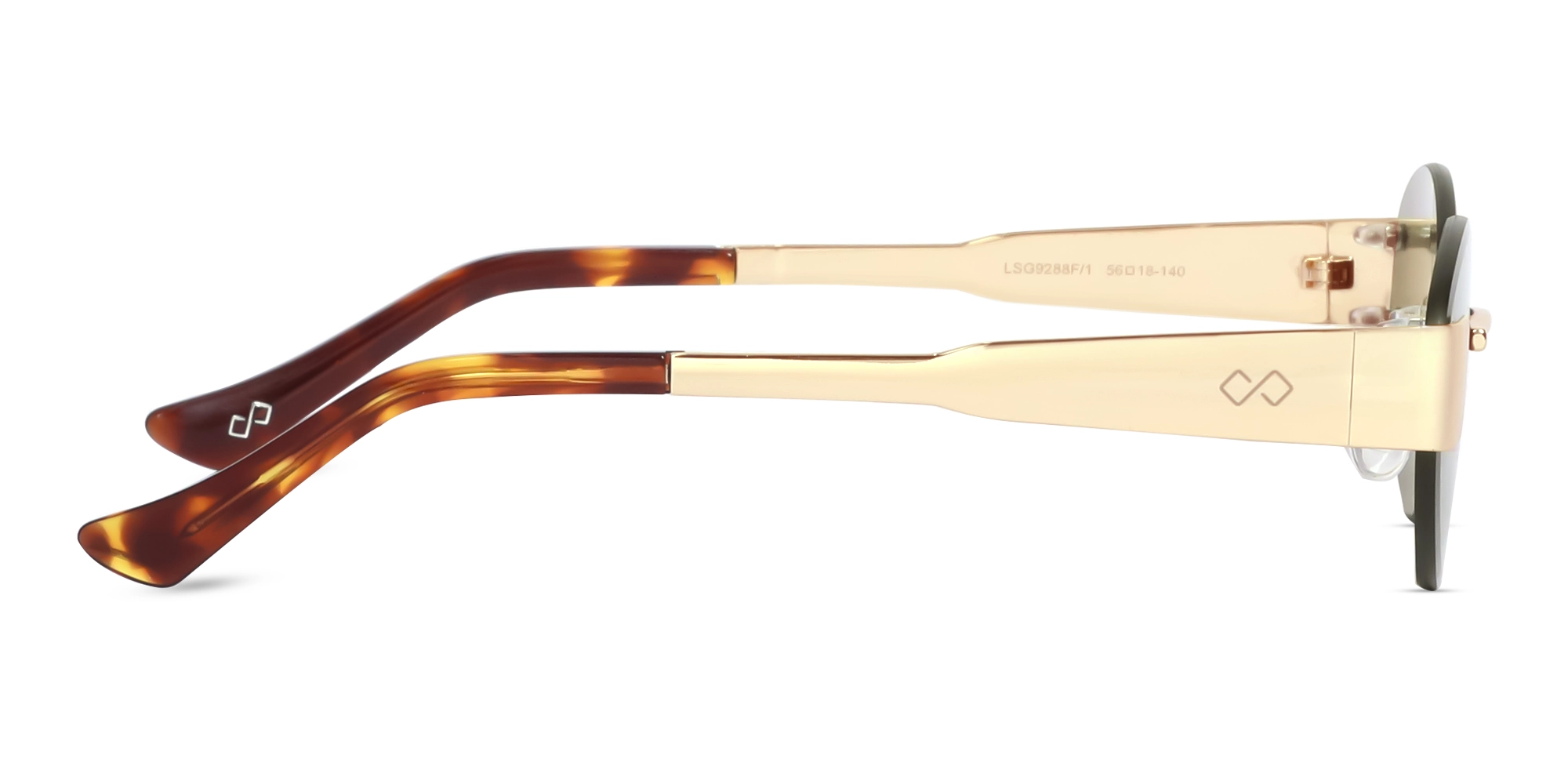 Oval Rimless Sunglasses With Brown Tint -4