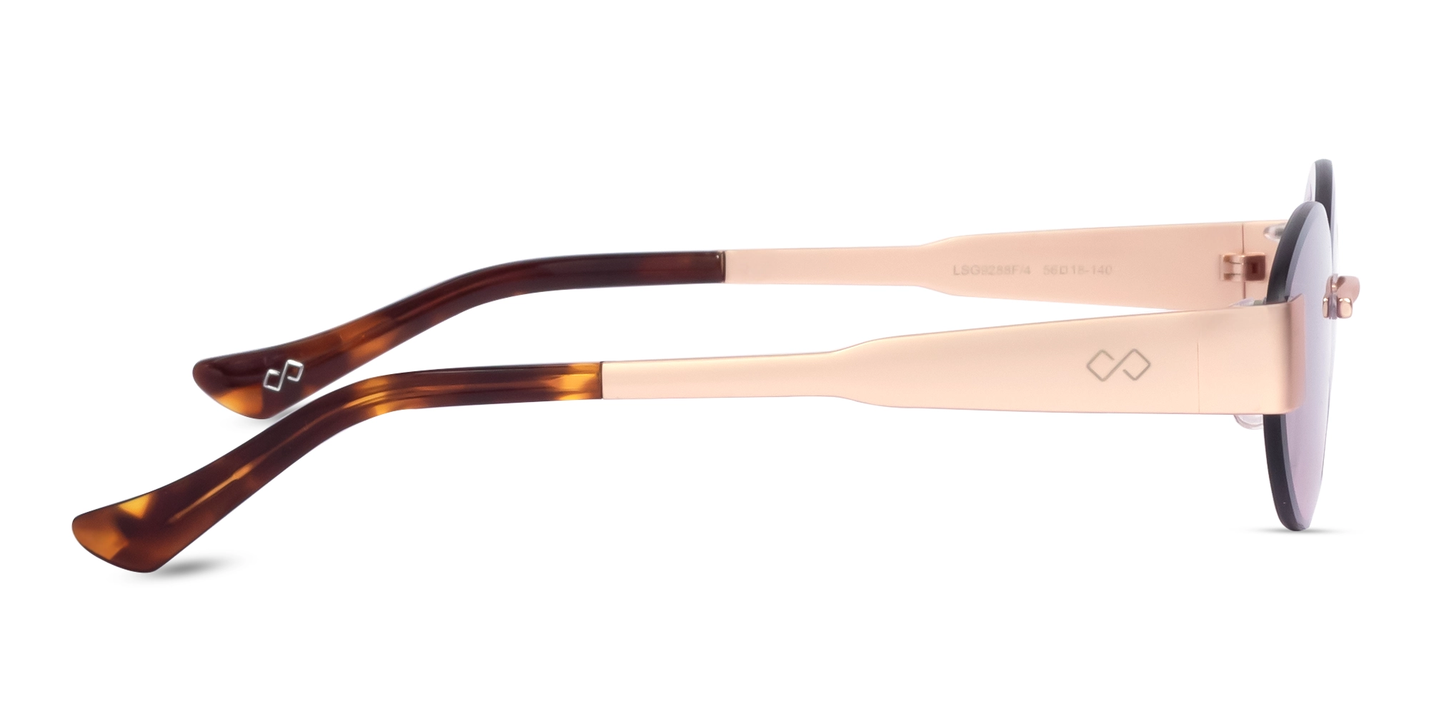 Pink Tint Oval Rimless Sunglasses-4