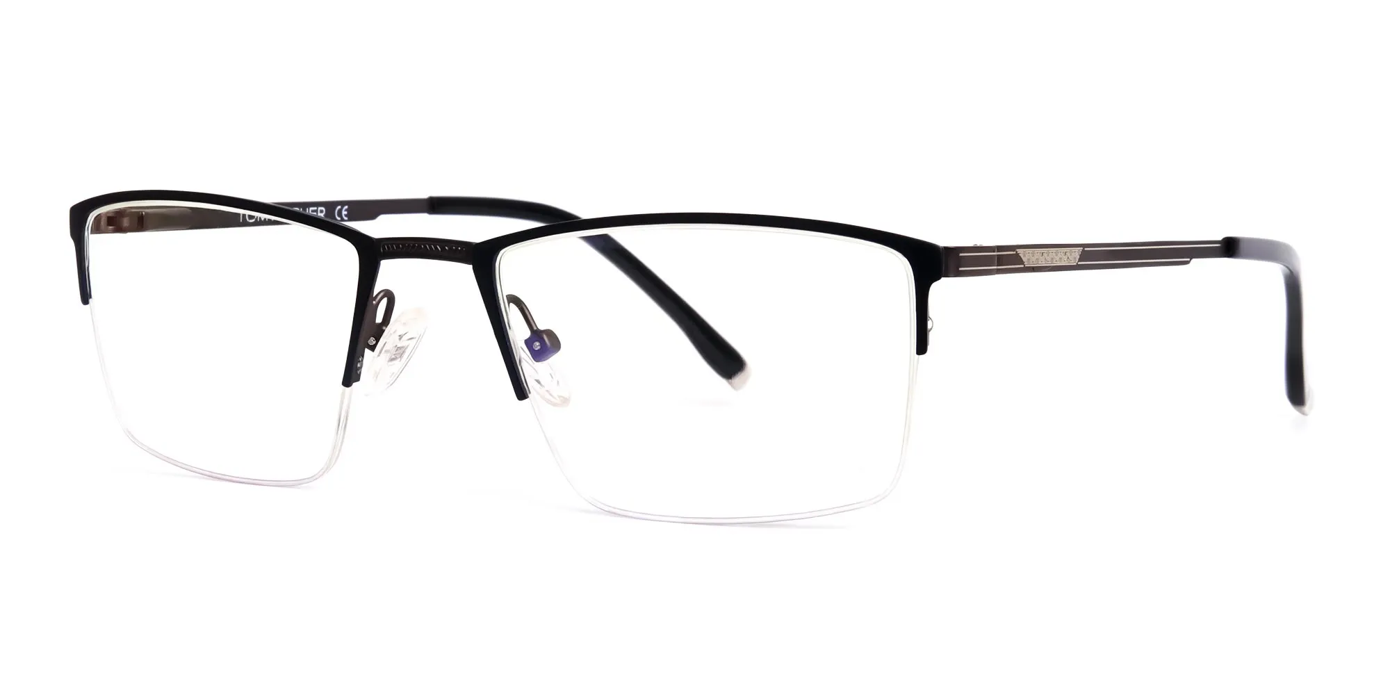 navy blue half-rim rectangular glasses frames-2