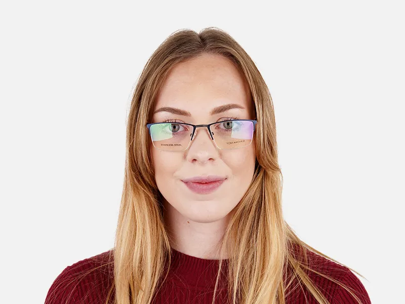 navy blue half-rim rectangular glasses frames-2