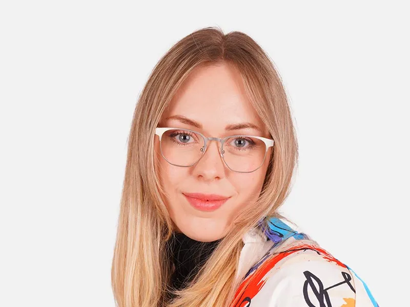 Silver Metal Frame Glasses-2