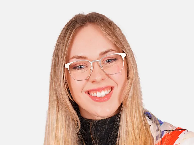 Silver Metal Frame Glasses-2