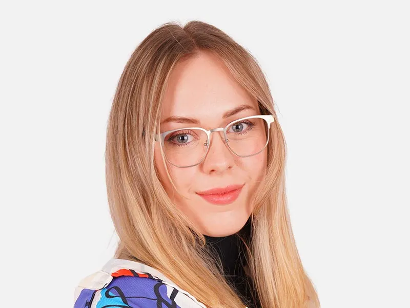 Silver Metal Frame Glasses-2