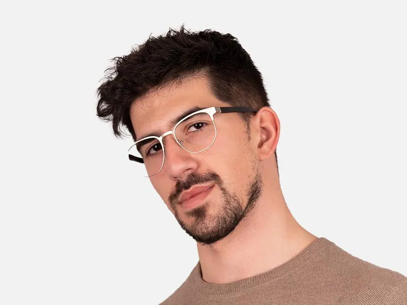 Silver Metal Frame Glasses-2