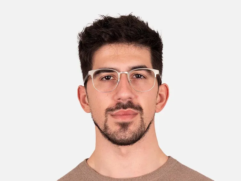 Silver Metal Frame Glasses-2