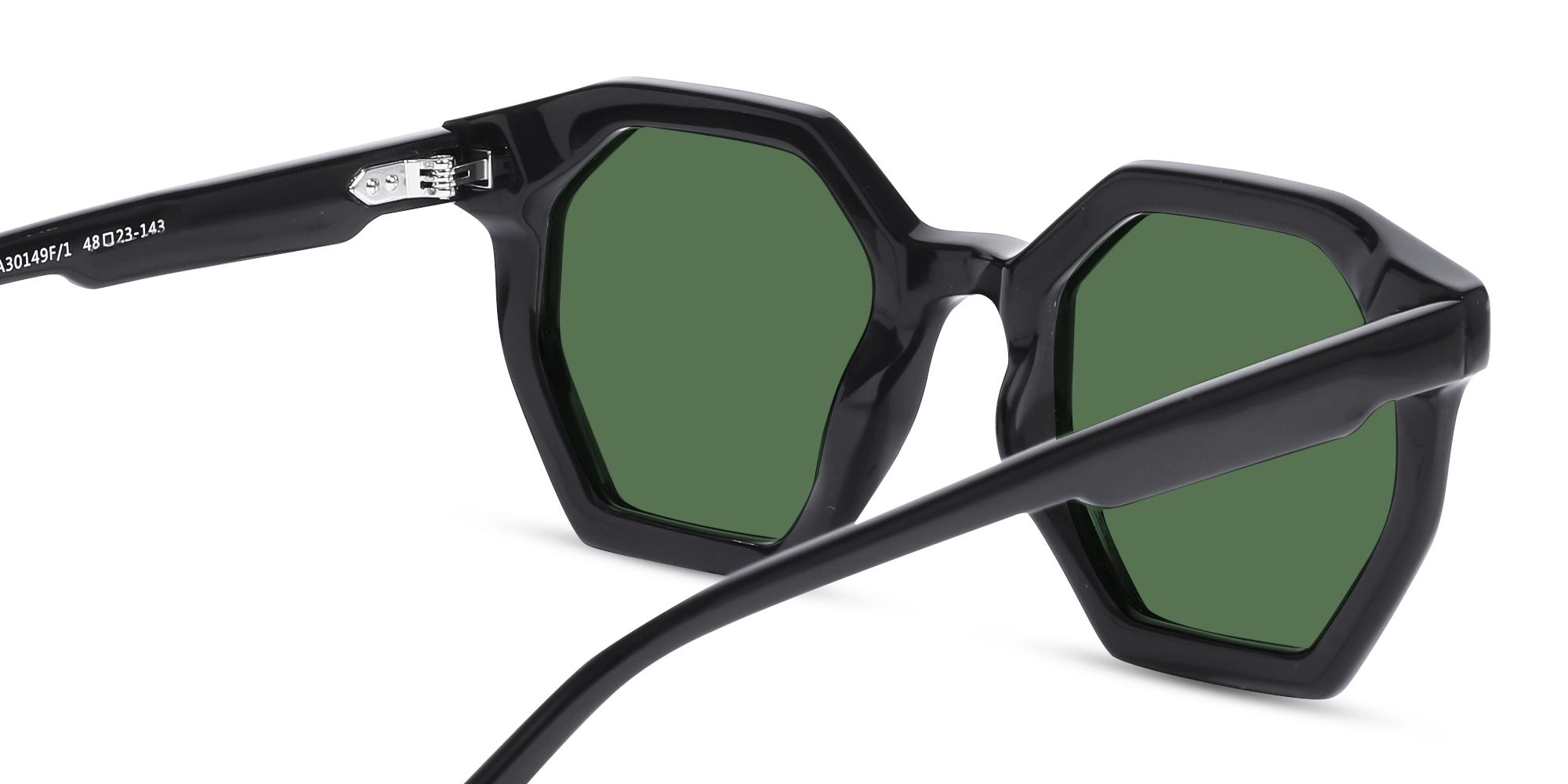 Black Frame With Dark Green Tint Sunglasses