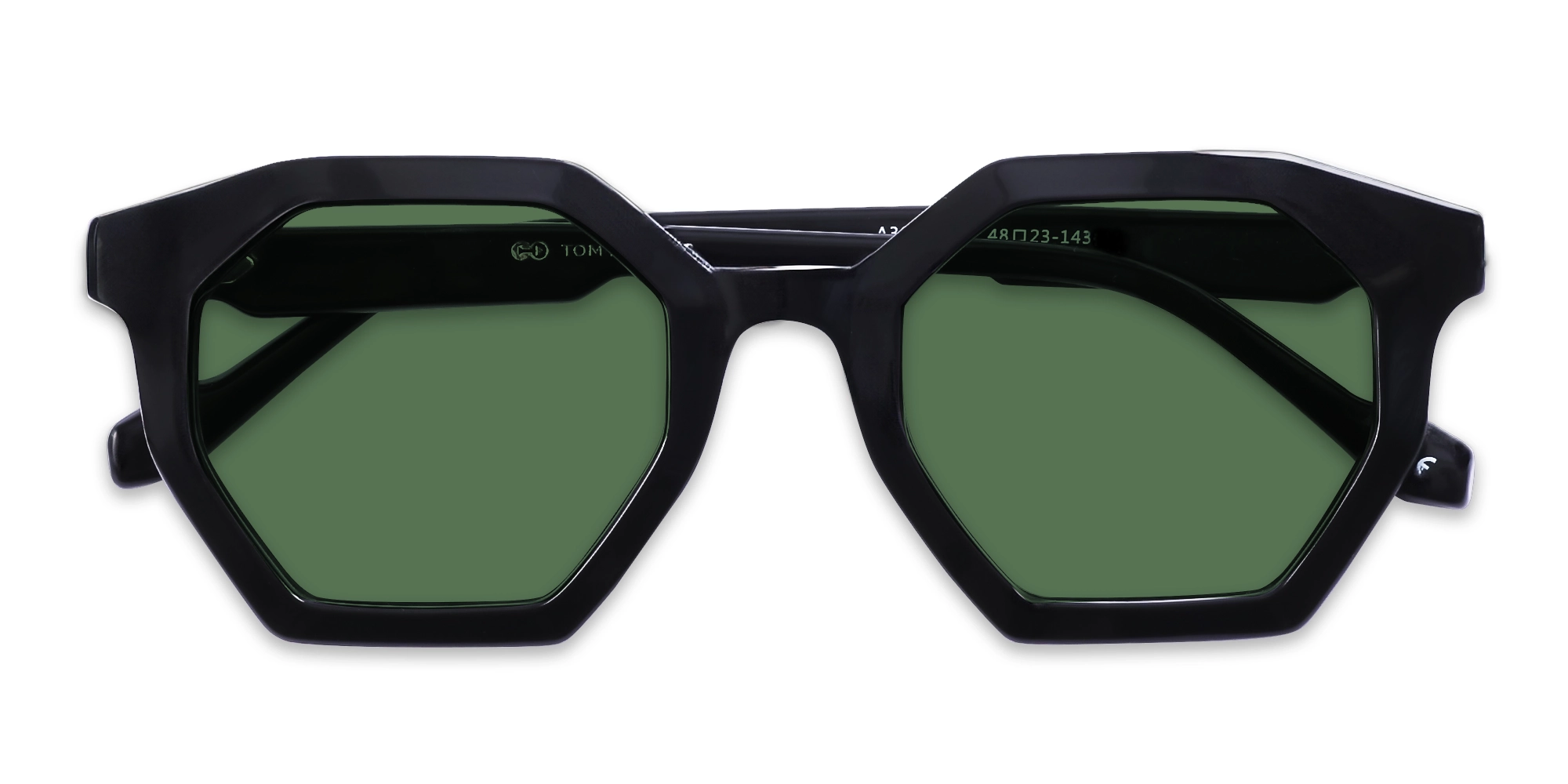 Black Frame With Dark Green Tint Sunglasses