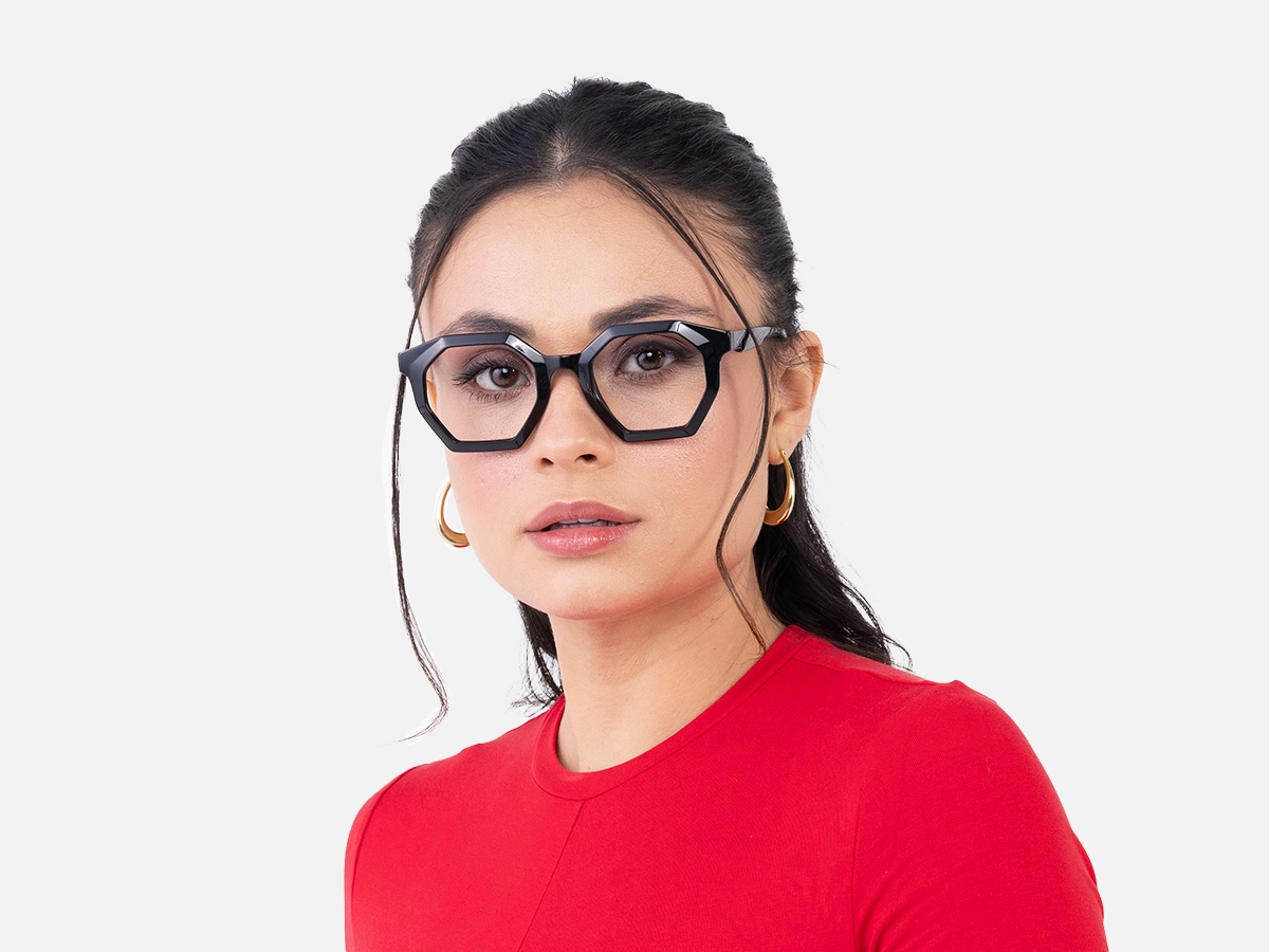 Black Hexagonal Glasses 53