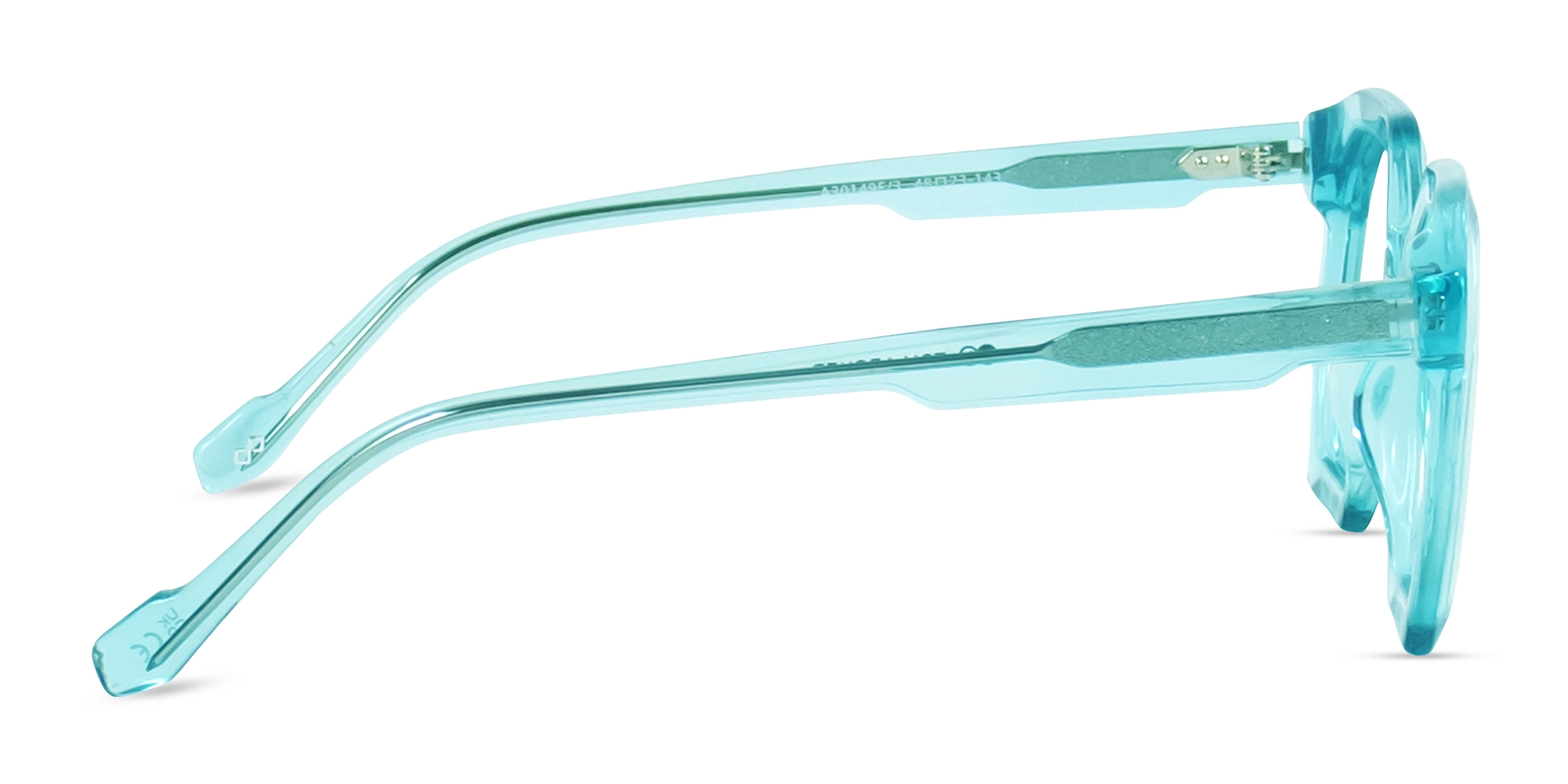 Crystal Bright Cyan Geometric Glasses. 4