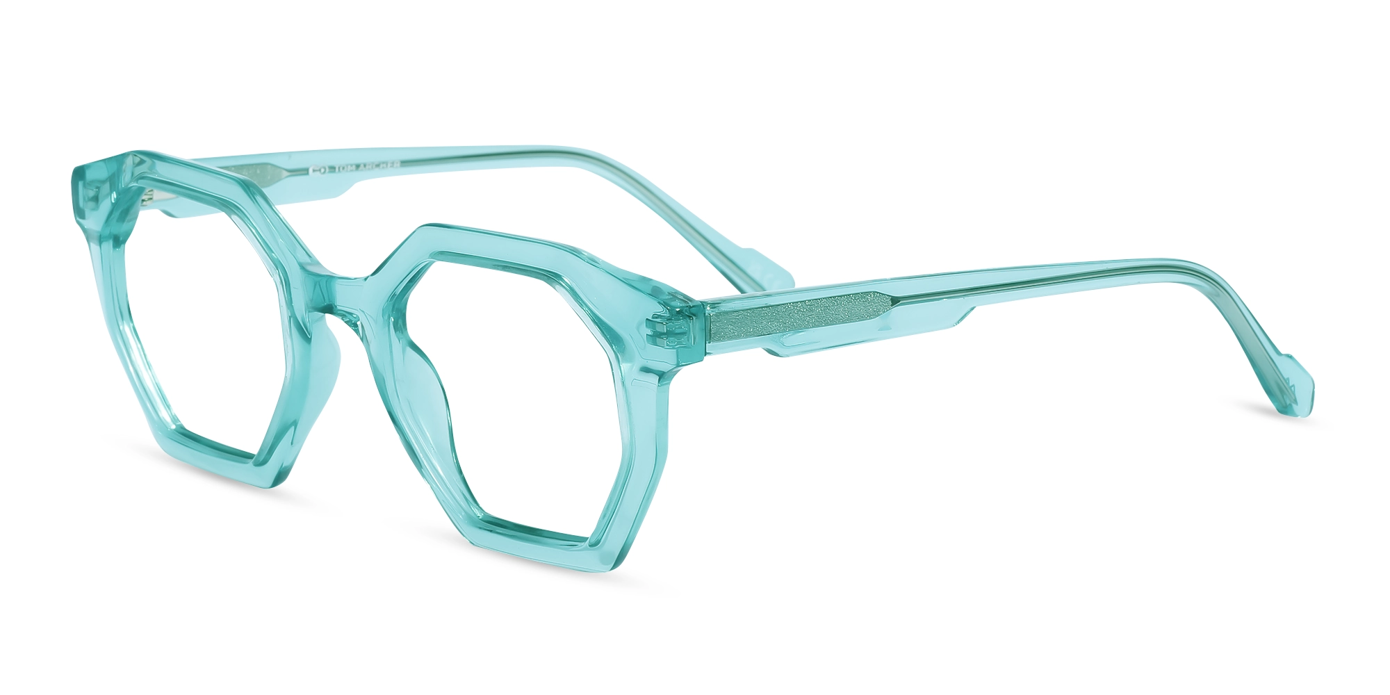Crystal Bright Cyan Geometric Glasses 3