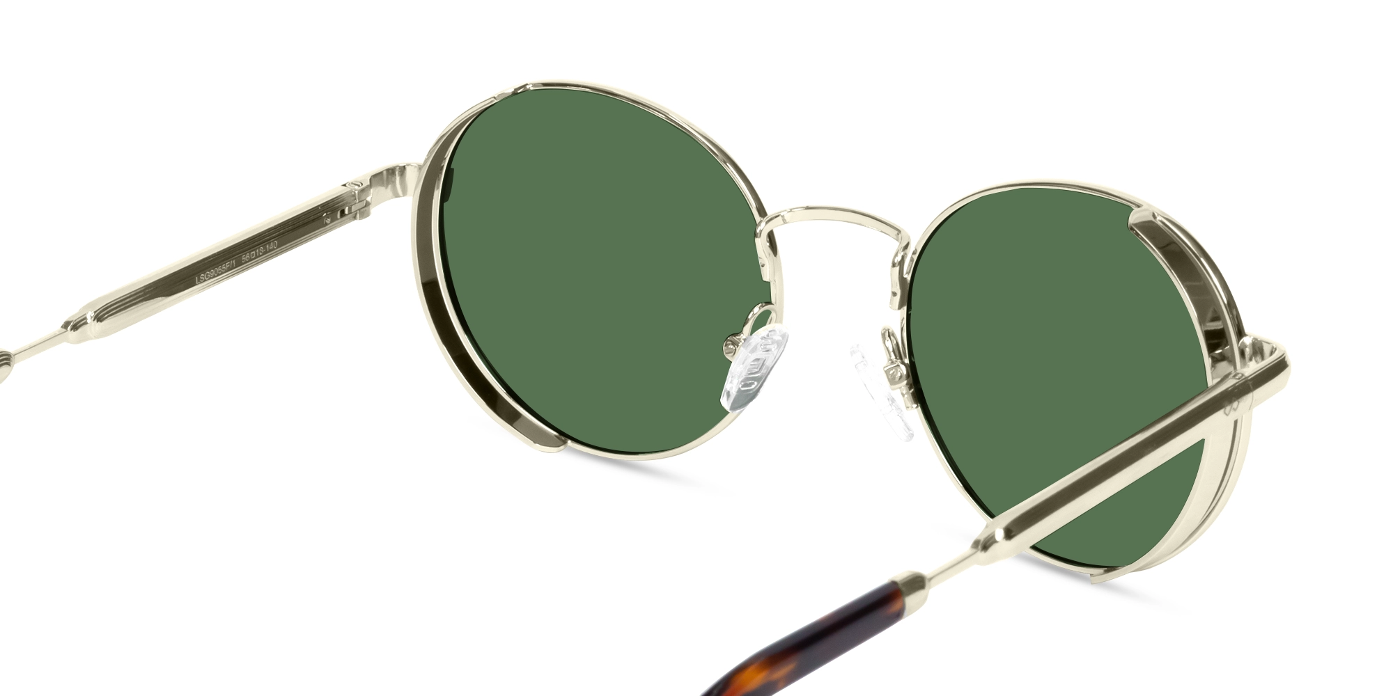 Champagne Gold Round Metal Sunglasses | Specscart-5