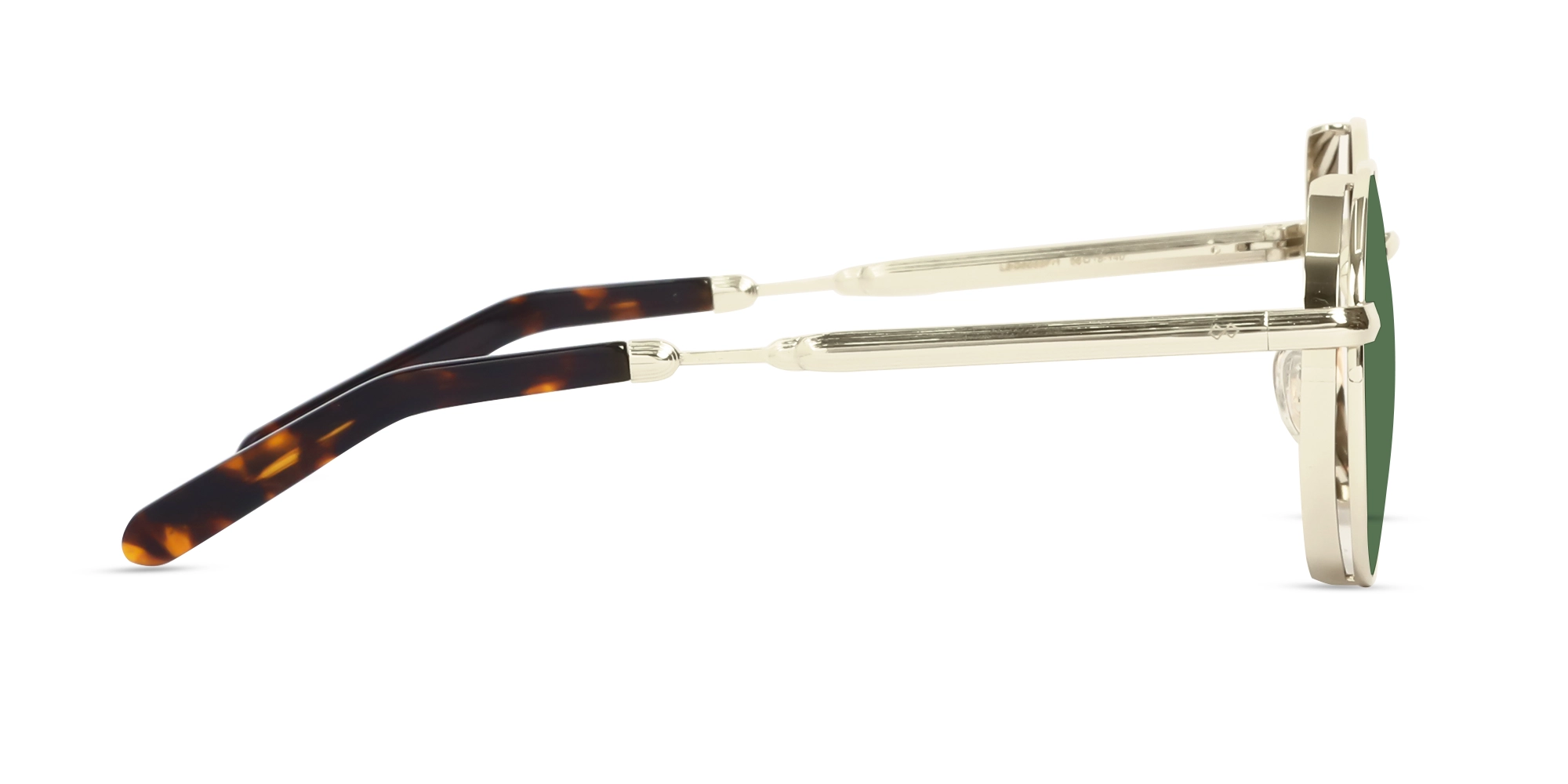 Champagne Gold Round Metal Sunglasses | Specscart-4
