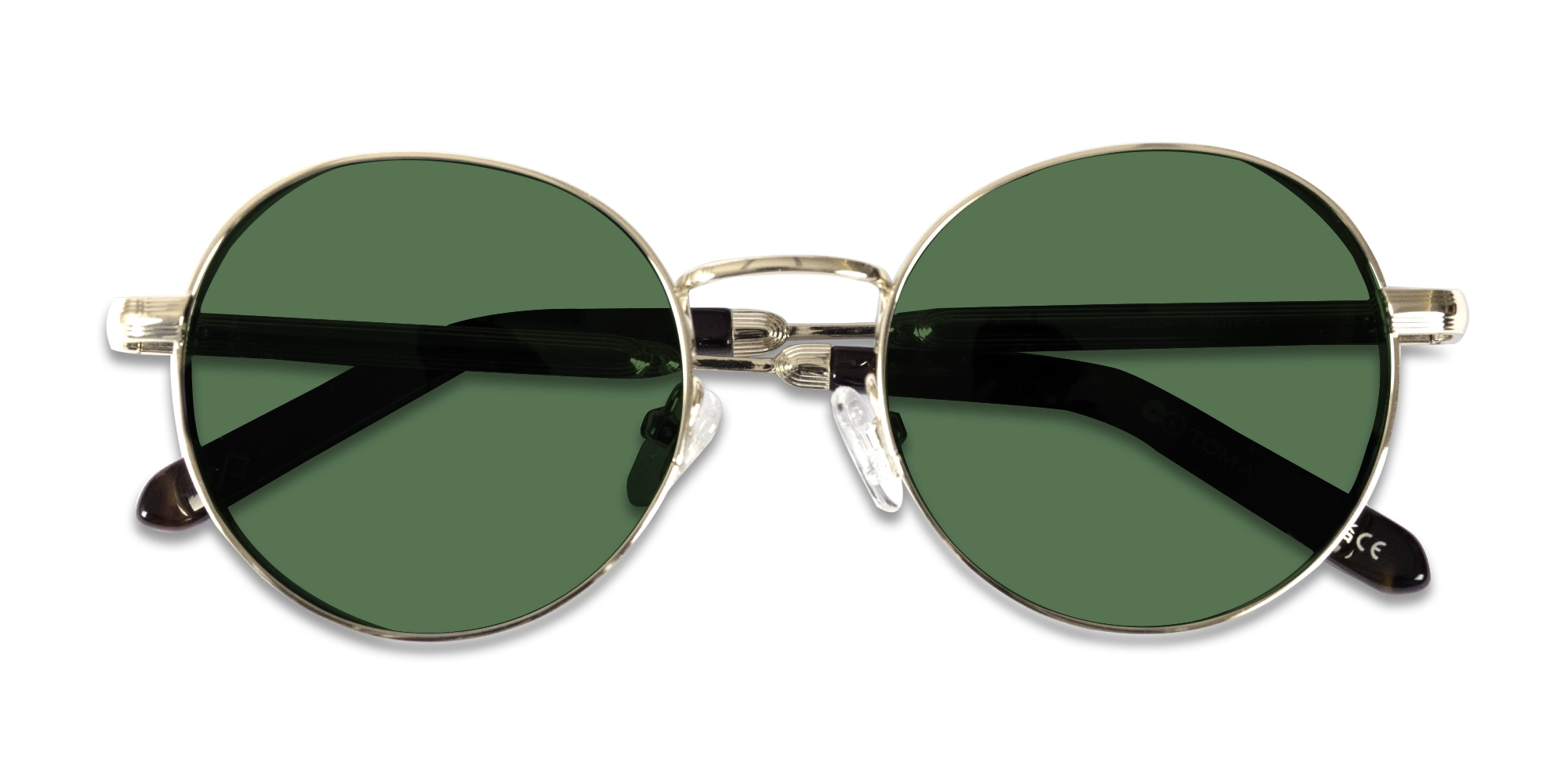 Champagne Gold Round Metal Sunglasses | Specscart-6