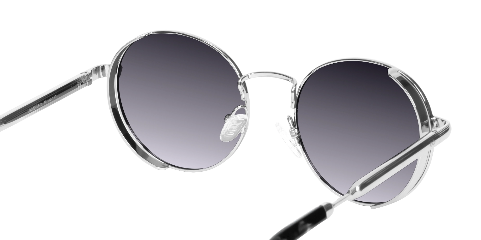 Silver Metal Round Sunglasses | Specscart-5