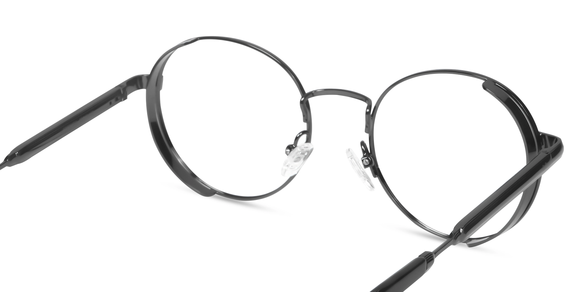 Gunmetal Round Metal Glasses -5