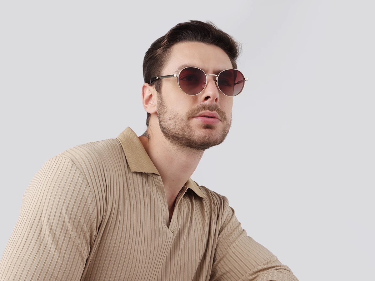 Tortoise Metal Round Sunglasses | Specscart-42
