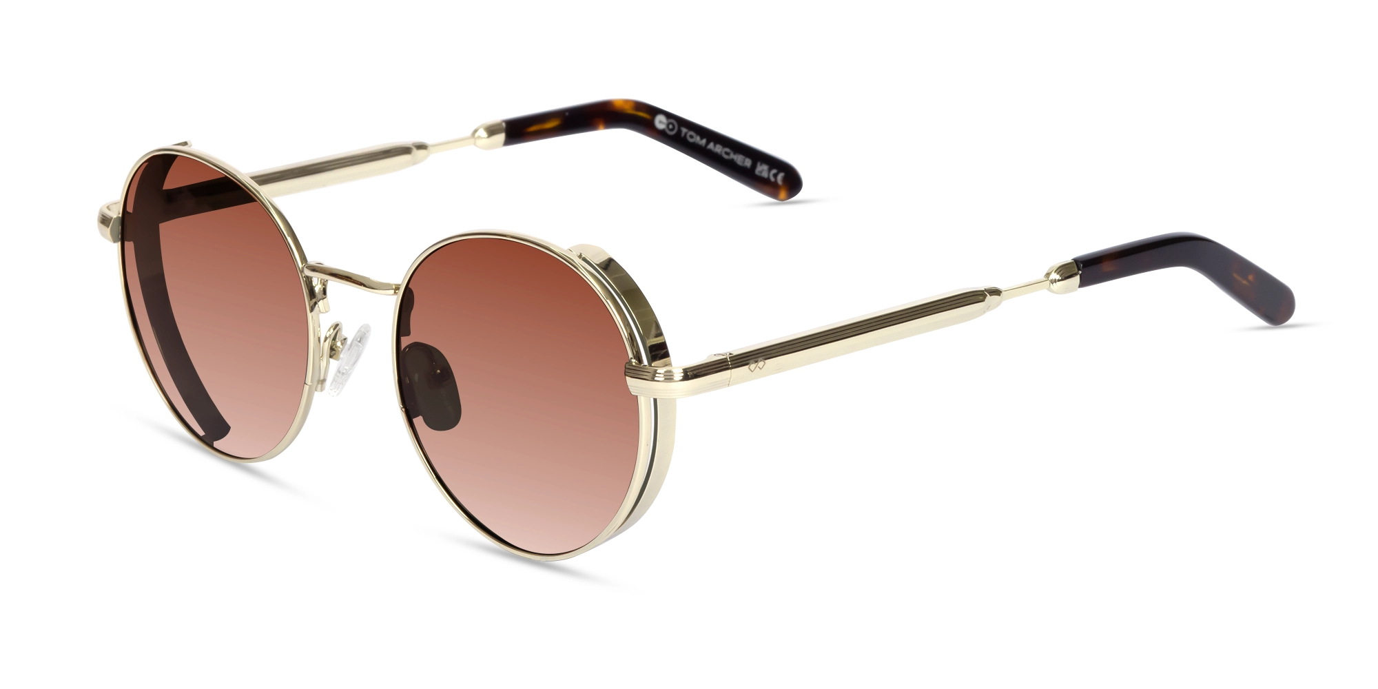 Tortoise Metal Round Sunglasses | Specscart-3