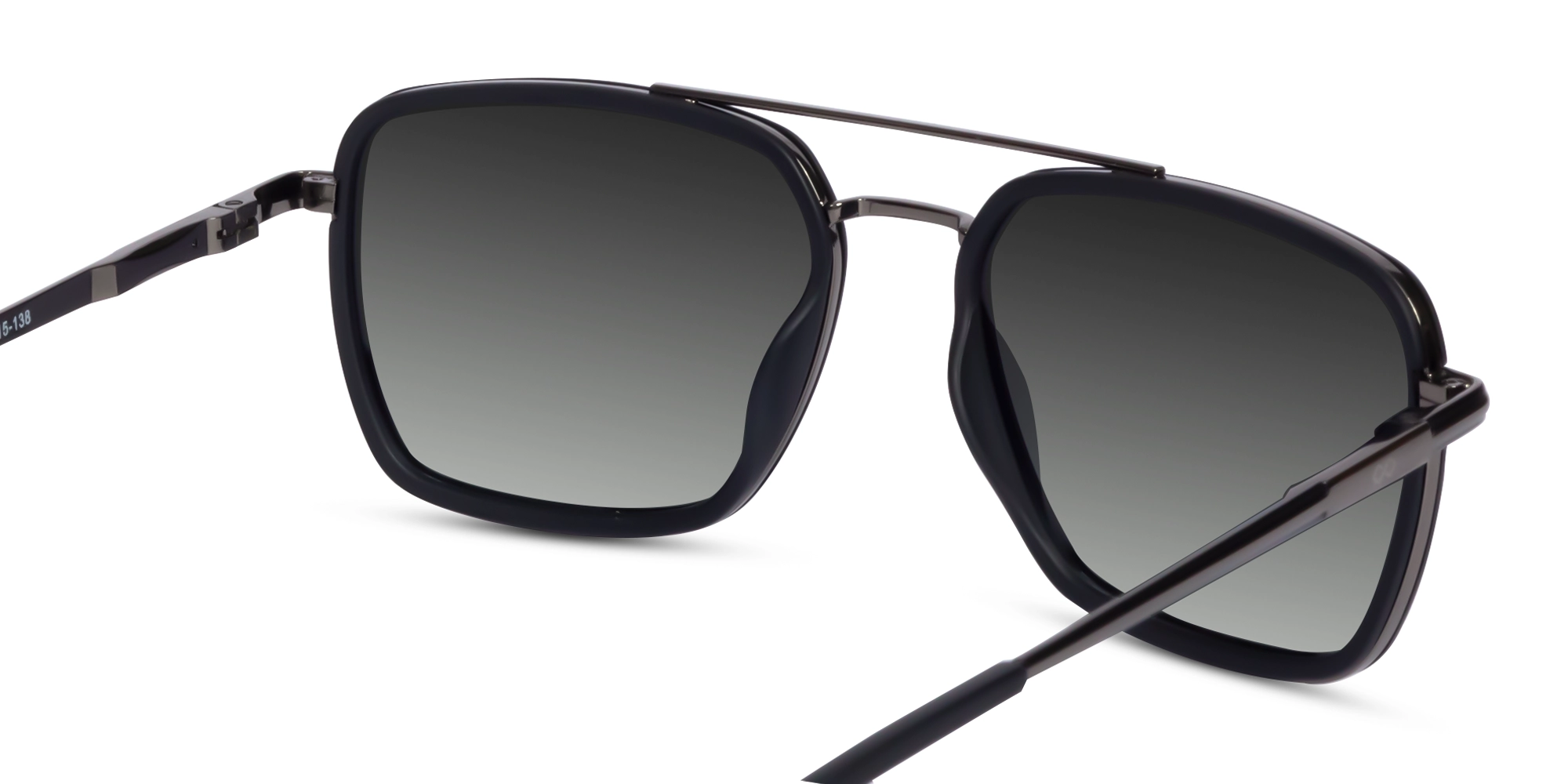 Matte Black & Gunmetal Fullrim Metal Sunglasses 5