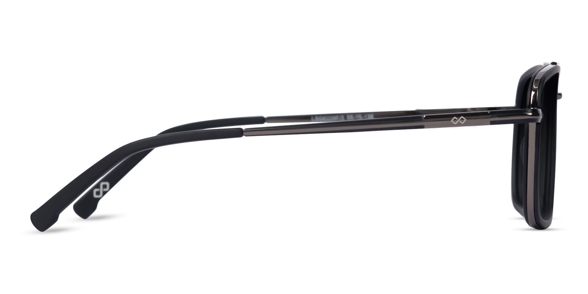 Matte Black & Gunmetal Fullrim Metal Sunglasses 4