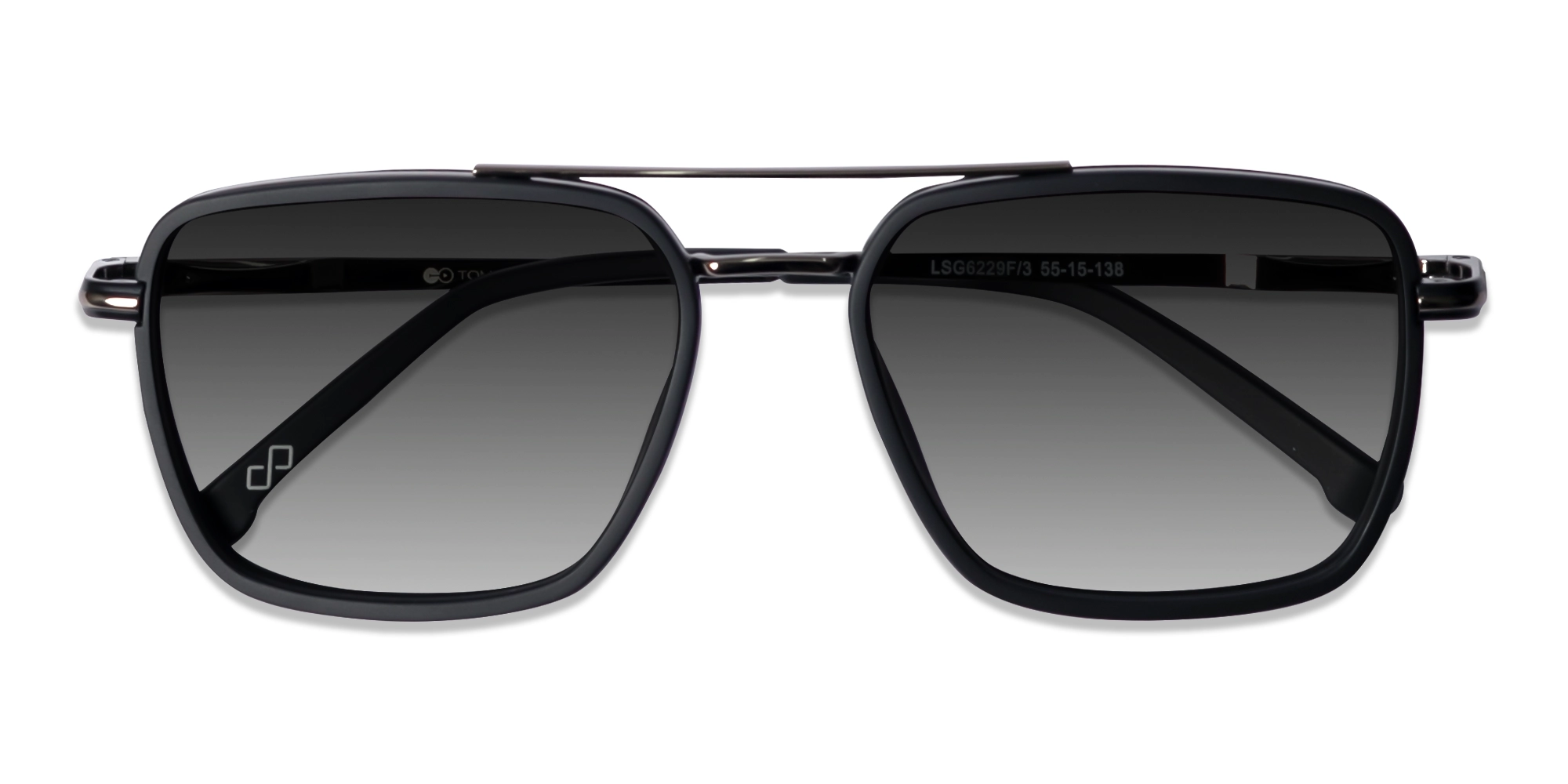 Matte Black & Gunmetal Fullrim Metal Sunglasses 6
