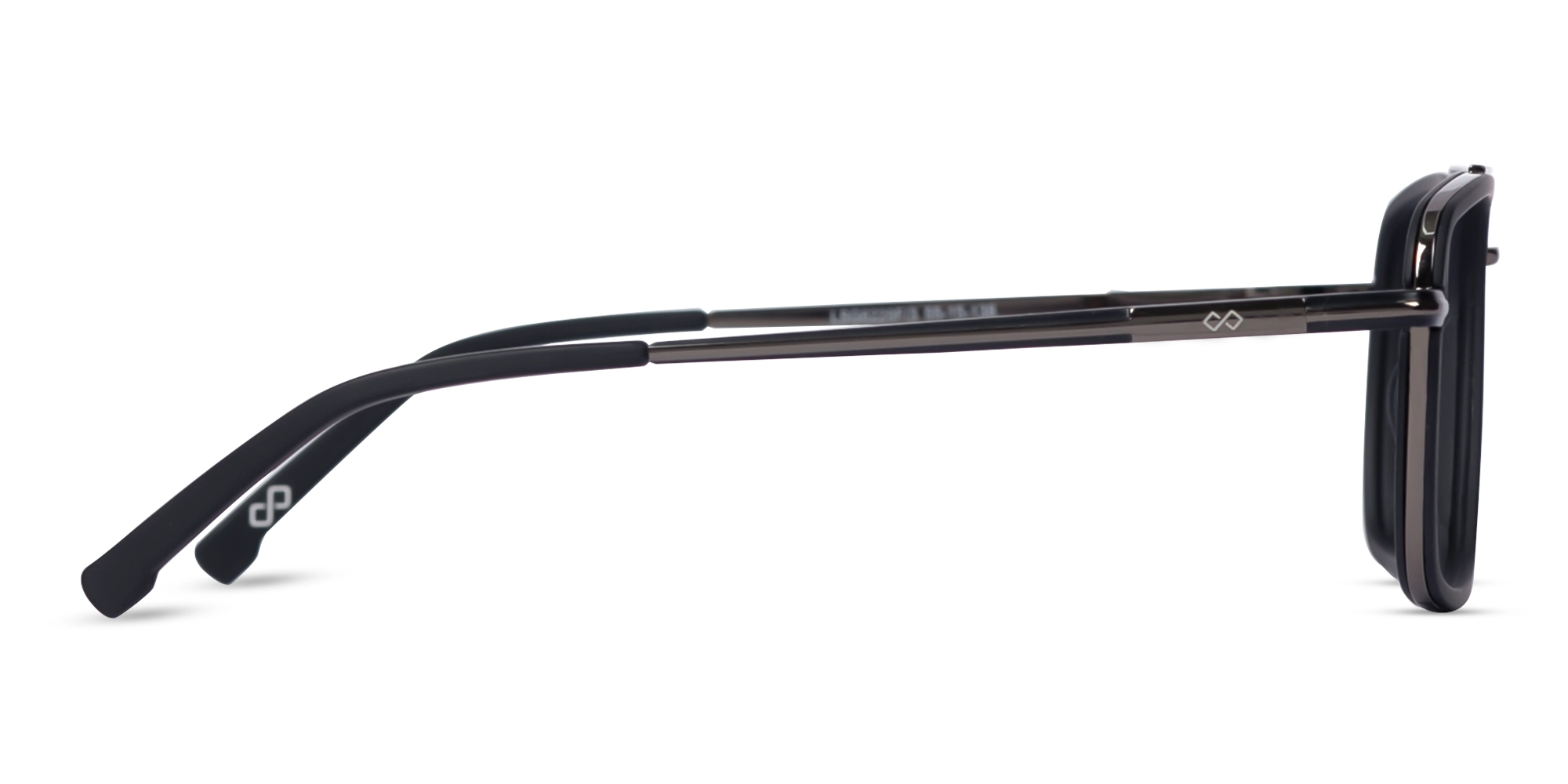 Matte Black & Gunmetal Square Pilot Glasses