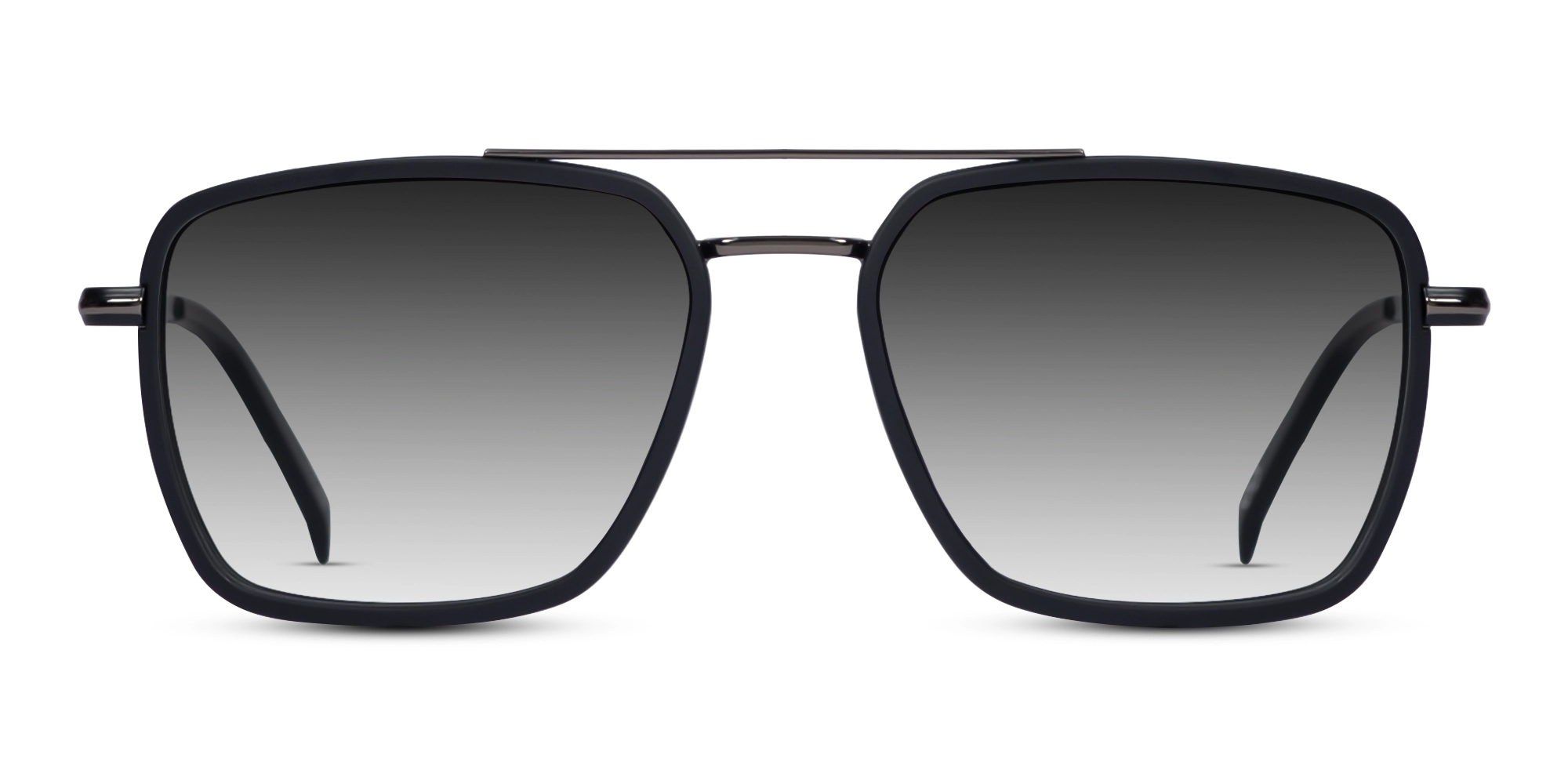 Matte Black & Gunmetal Fullrim Metal Sunglasses 1