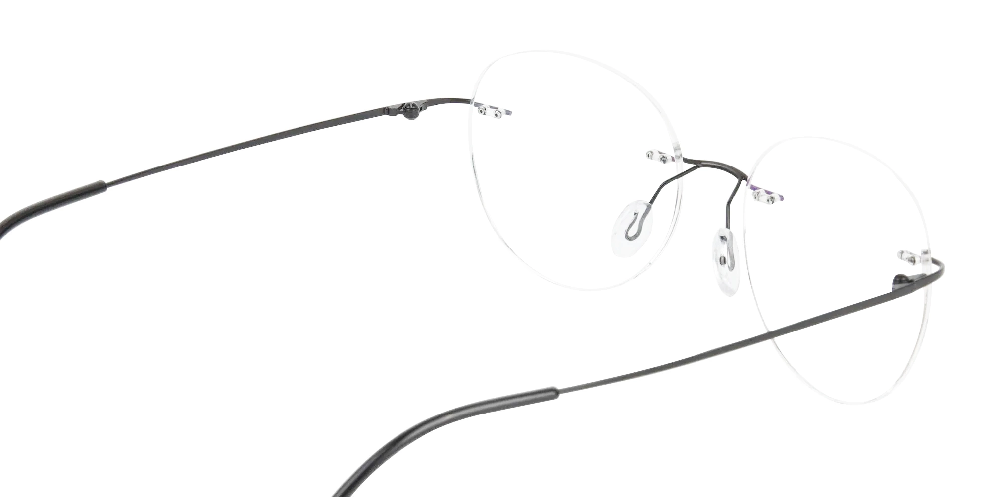 Black Rimless Round Glasses-5