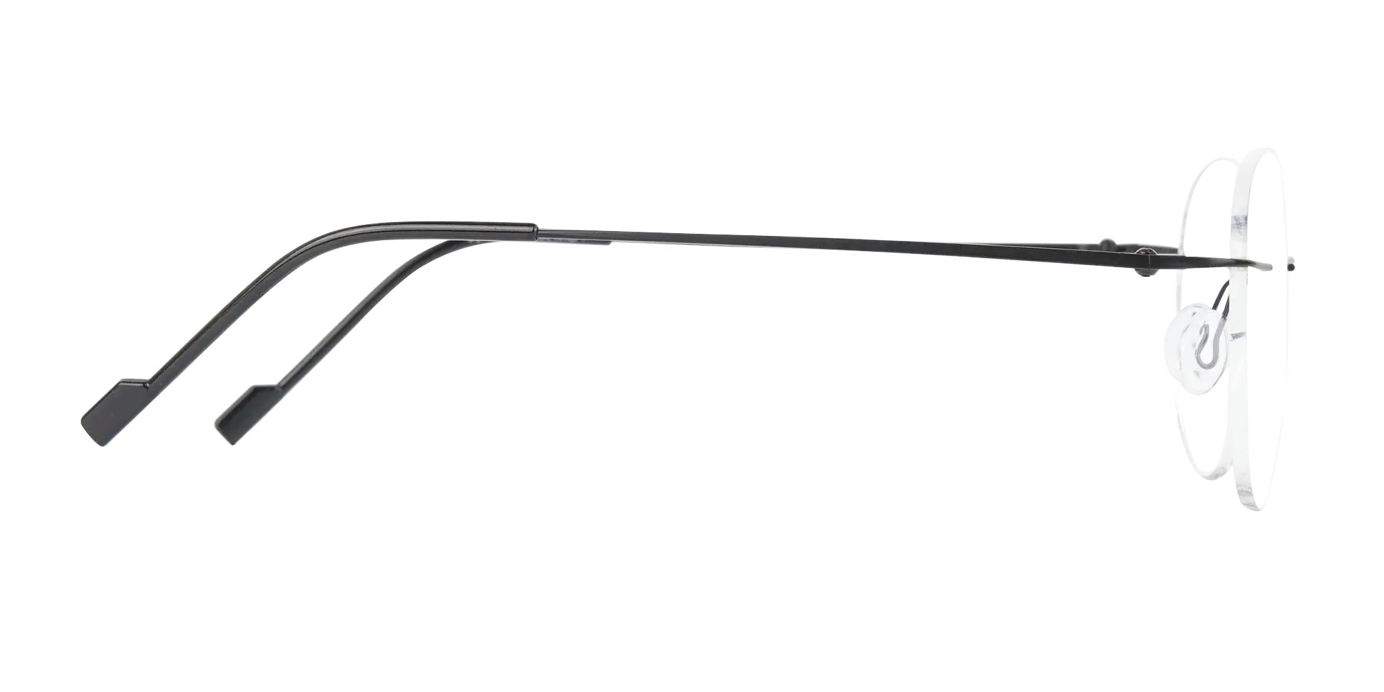 Black Rimless Round Glasses-4
