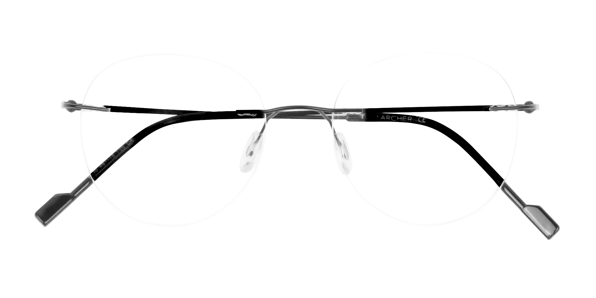 Black Rimless Round Glasses-6