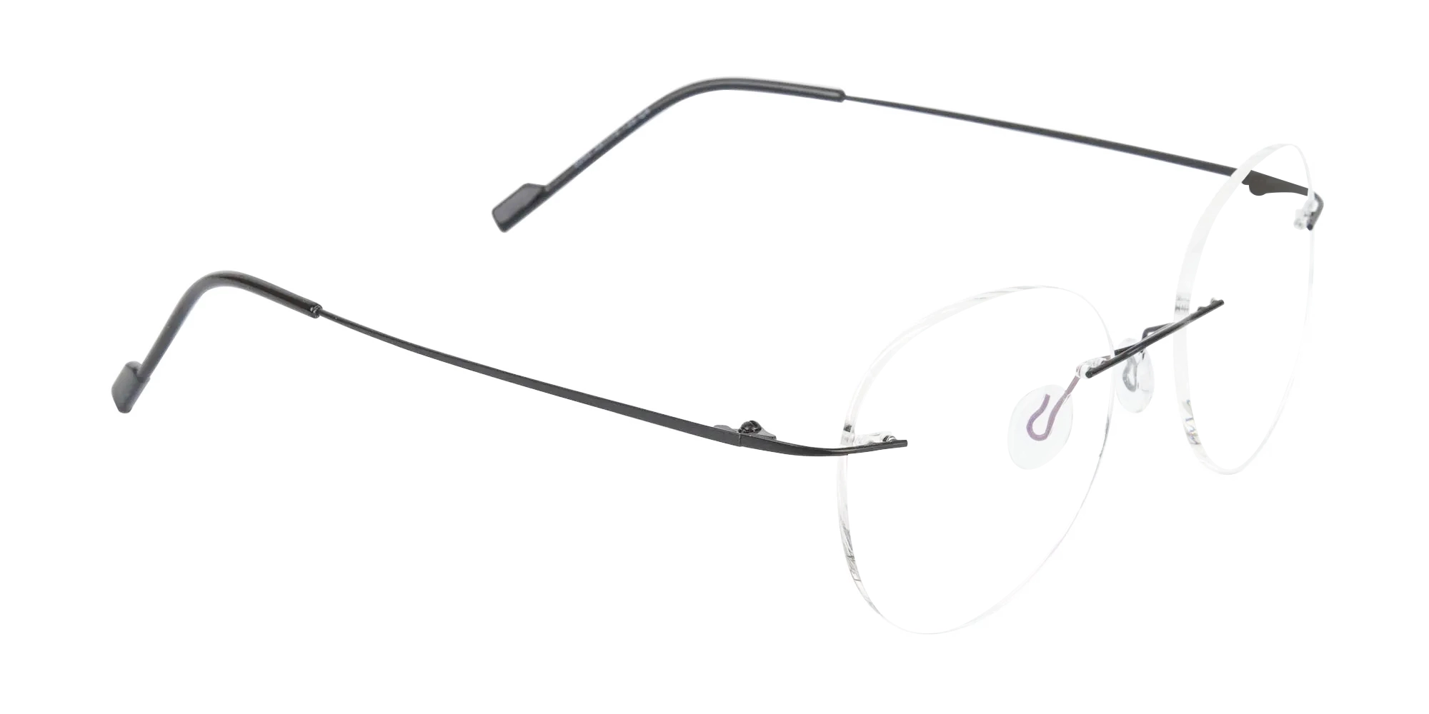 Black Rimless Round Glasses-2