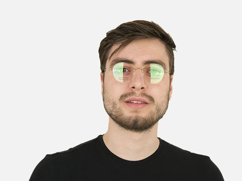 Round Rimless Glasses Gold - 2