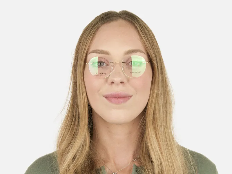 Round Rimless Glasses Gold - 2