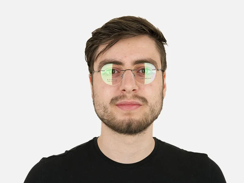 Gunmetal Rimless Round Glasses-2